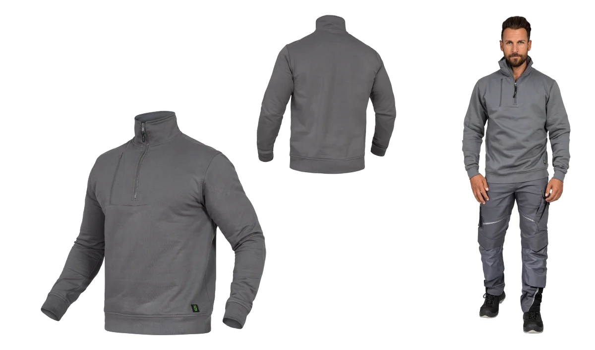 FLEX Zip-Sweater grau
